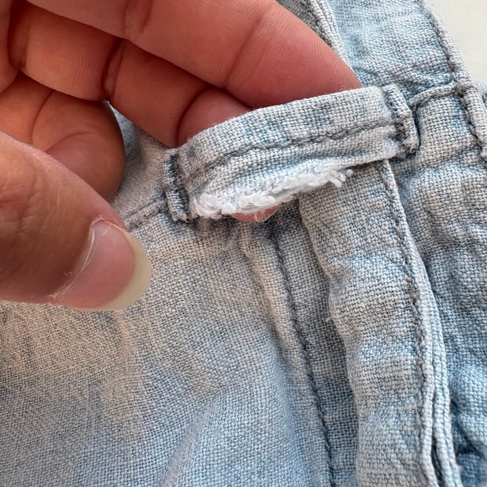 Women's Abercrombie & Fitch linen Light Blue High Waist Shorts S - Picture 13 of 13